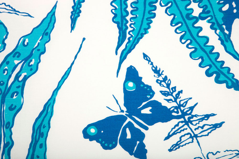 FERNS - Blue on cotton linen union (0.85m) - Image 4