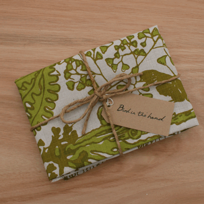 FERNS - Green on linen (0.8m)