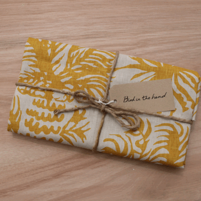 PALMS 2 - Saffron on linen (1.1m)