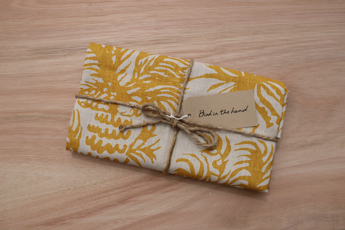 PALMS 2 - Saffron on linen (1.1m)