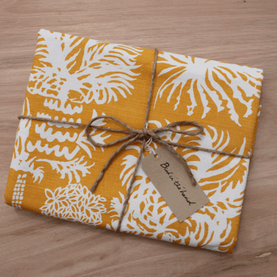 PALMS - Saffron on linen (3.4m)